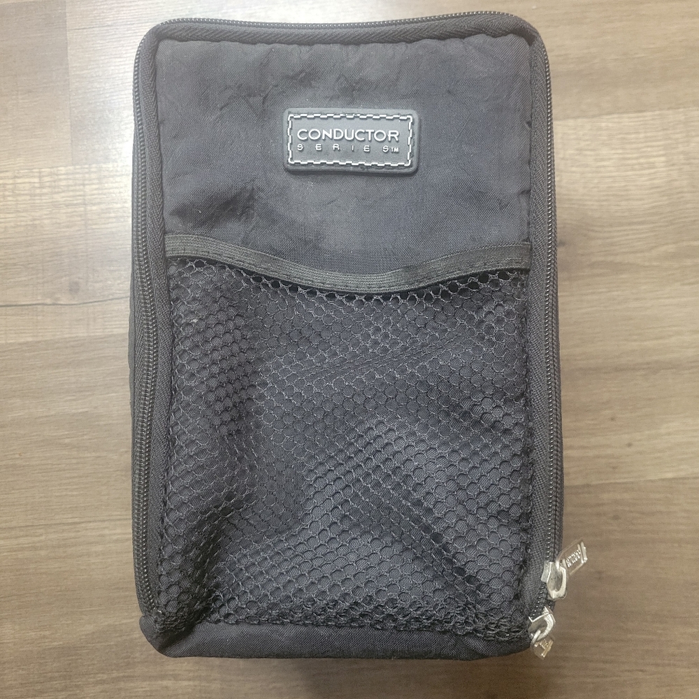 Vintage Conductor Series 12 CD Compact Disc Zippered Case Carry Bag Black Tote